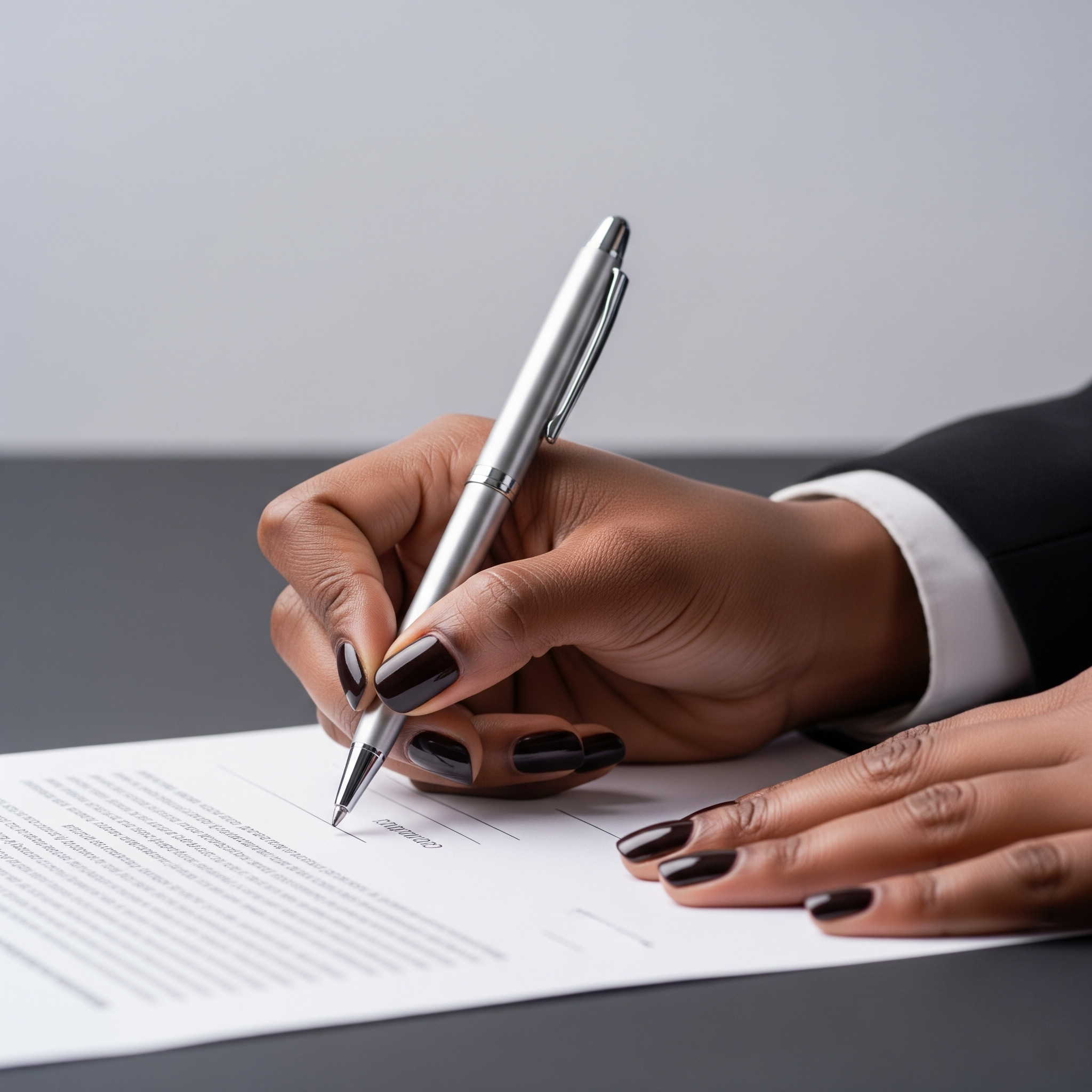 An agreement being signed at the firm's offices